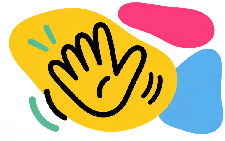 Freundliche winkende Handillustration